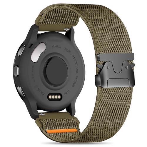 Sunnyson 22 mm dehnbares Armband, kompatibel mit Garmin Vivoactive 4 45 mm/Venu 3/Venu 2, Fallschirm, elastisches, weiches Nylon-Uhrenarmband für Galaxy Watch 3 45 mm/Watch 46 mm Band, Damen und von Sunnyson