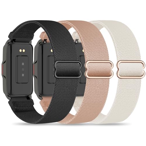 Sunnyson Dehnbare Nylon-Uhrenarmbänder, kompatibel mit Mindrose H80 3,7 cm Smartwatch, verstellbare Schlaufe, weich, elastisch, Ersatzbänder für Mindrose H80 Fitness-Tracker, IP68, für Damen und von Sunnyson