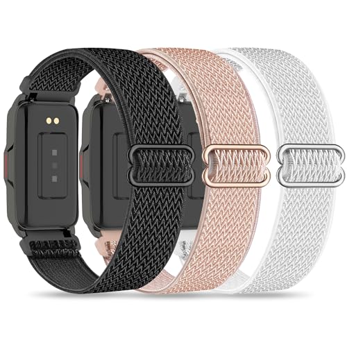 Sunnyson Dehnbare Nylon-Uhrenarmbänder, kompatibel mit Mindrose H80 3,7 cm Smartwatch, verstellbare Schlaufe, weich, elastisch, Ersatzbänder für Mindrose H80 Fitness-Tracker, IP68, für Damen und von Sunnyson