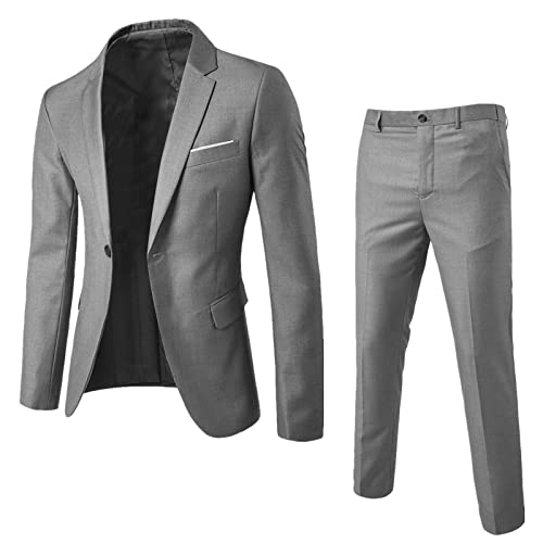Anzug Herren Slim Fit 2-Teilig Stretch Anzüge - Hochzeit Anzüge Regular Fit Modern Jacket für Business Sportliche Suits Outfit Hochzeitsanzug Mode Männer Anzug Set Herren, S-6XL von Sunnyuk