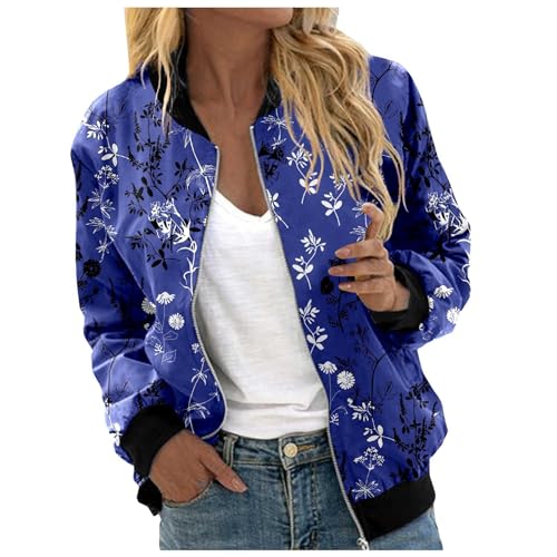 Baseball Jacke Damen Dünne Leichte Übergangsjacke Bikerjacke Langarm Kurz Damen Blouson Jacke Frühlingsjacke Frontreißverschluss Vintage Sportjacke Streetwear Karneval College Jacke Oberteil Jacken von Sunnyuk