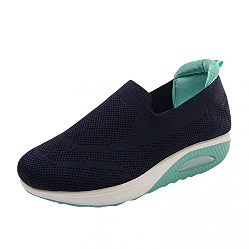 Damen Sneakers Laufschuhe, Mesh rutschfest Leichte Abrollsohle Turnschuhe Atmungsaktiv Weich Sohle Höhe Erhöhende Schuhe Fashion Günstig Schnürschuhe Halbschuhe Große Größe von Sunnyuk