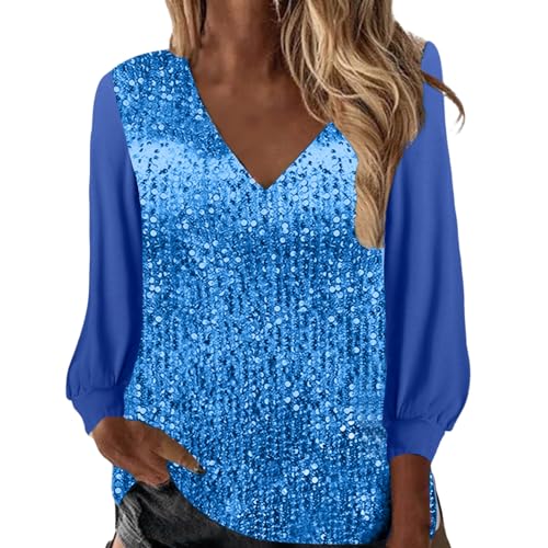 Festliche Blusen Damen Elegant Langarm - Langarmshirt Oberteile Herbst Winter Langarm Blusen Bluse Festliche Party Elegante Oberteil Top Modern Rundhals Shirt Pullover Tunika von Sunnyuk