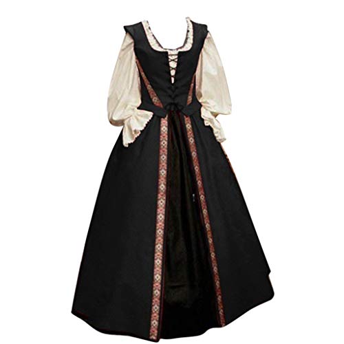 Mittelalter Kleidung Damen Rock und Mittelalterkleid Steampunk Kleider Mittelalterkleid Lange Party Cocktailkleid Kleidung Festlich Elegantes Renaissance Kleid Ballkleider Gothic Kostüm für Frauen von Sunnyuk
