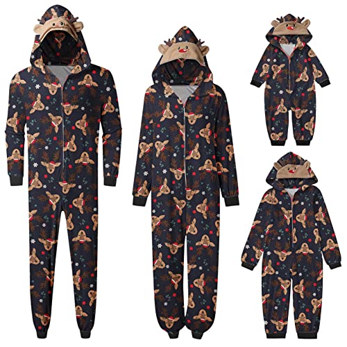 Onesie Kuschelig Weihnachten Familie Set: Damen Herren Kinder Paar Pärchen Einteiler Jumpsuit Hoodie Weihnachts Pyjama Family Set Weihnachtsjumpsuit Schlafanzug Weihnachtsoutfit Familien von Sunnyuk