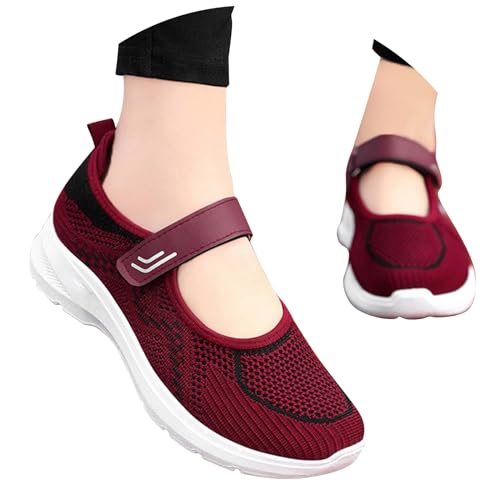 Orthopädische Schuhe Damen Sommer Leicht Walkingschuhe Bequem Weite H Sommerschuhe Krankenschwester Schuhe Atmungsaktives Vermascht Wanderschuhe Memory Schaum Sneaker Sportschuhe Sandalen von Sunnyuk