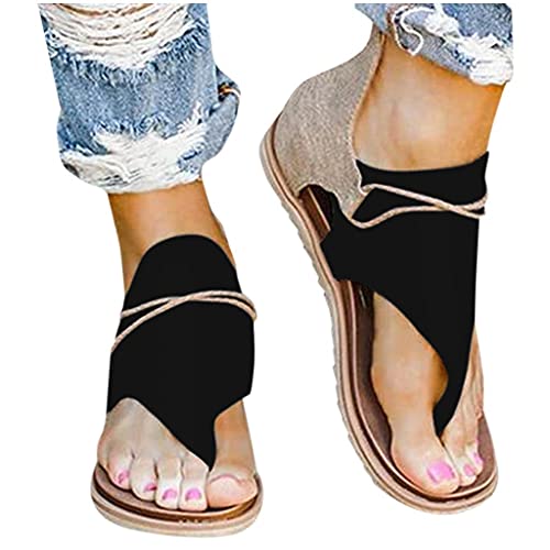 Sandalen Damen Sommer Bequem Sommerschuhe Flach Römersandalen Sandaletten Mode Strandsandalen Komfort Frauen Freizeitschuhe Teenager Leicht Atmungsaktive Outdoor Sommersandalen Damenschuhe von Sunnyuk