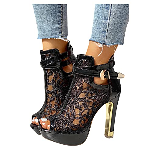 Sandalen Damen mit Absatz Weiß Sandalen Damen Spitze Pumps Schuhe Blockabsatz Stiefeletten Runder Spitze Blumenmuster Mesh Hohle Tüll Strass Sommerstiefel Reißverschluss Freizeit Atmungsaktiv Schuh Sandalen Damen mit Absatz Weiß Sandalen Damen Spitze Pumps Schuhe Blockabsatz Stiefeletten Runder Spitze Blumenmuster Mesh Hohle Tüll Strass Sommerstiefel Reißverschluss Freizeit Atmungsaktiv Schuh von Sunnyuk