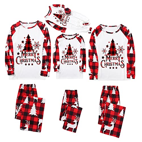 Schlafanzug Weihnachten Familie: Paare Damen Kinder Weihnachtspyjama Set Hose Tshirt Herren Jungen Mädchen Rundhals Nachthemd Hausanzug Outfit Weihnachtsanzug Home Kleidung Pyjamas Winter von Sunnyuk