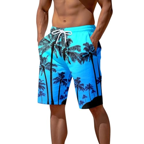 Schwimmshorts Herren Druck Strand Badehosen Schwimmhose Sommer Fashion Herren Badehose Männer Kurz Boardshorts Trainingsshorts mit Tasche Hawaii Badehose Herren 3XL Bademode Swimsuit von Sunnyuk