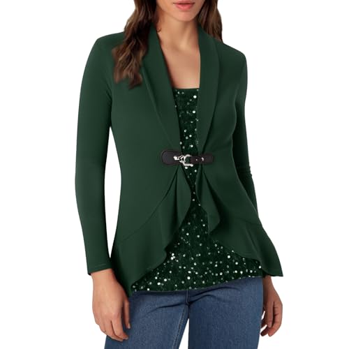 Silvester Outfit Damen Oberteil - Pullover Tunika Silvester Gold Oberteil Top V Ausschnitt Party Große Größen Bluse Langarmshirt Lässig Langarm Blusen Oberteile Shirt von Sunnyuk