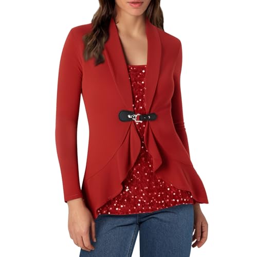 Silvester Outfit Damen Oberteil - Pullover Tunika Silvester Gold Oberteil Top V Ausschnitt Party Große Größen Bluse Langarmshirt Lässig Langarm Blusen Oberteile Shirt von Sunnyuk