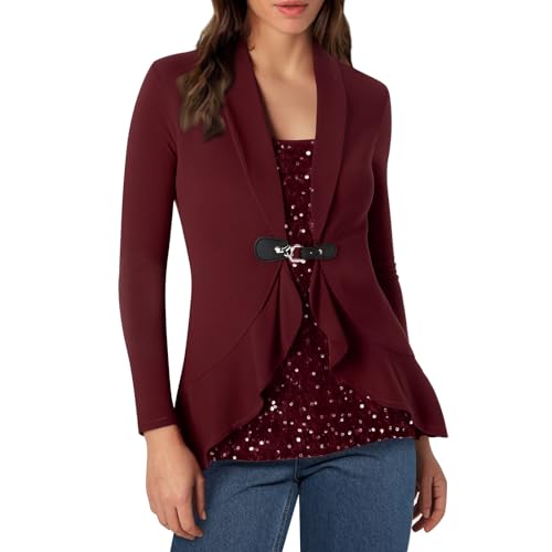 Silvester Outfit Damen Oberteil - Pullover Tunika Silvester Gold Oberteil Top V Ausschnitt Party Große Größen Bluse Langarmshirt Lässig Langarm Blusen Oberteile Shirt von Sunnyuk