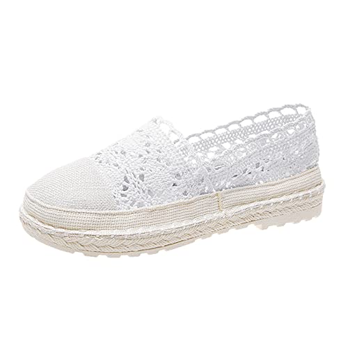 Sneaker Damen Sommer Stoff Damen Freizeitschuhe Casual Slip On Sneakers Weiche Sohle Flache Hohle Atmungsaktive Mesh Fashion Casual Slip On Sneakers Soft Sole Sneakers Damen Schuhe Keilabsatz Elegant von Sunnyuk