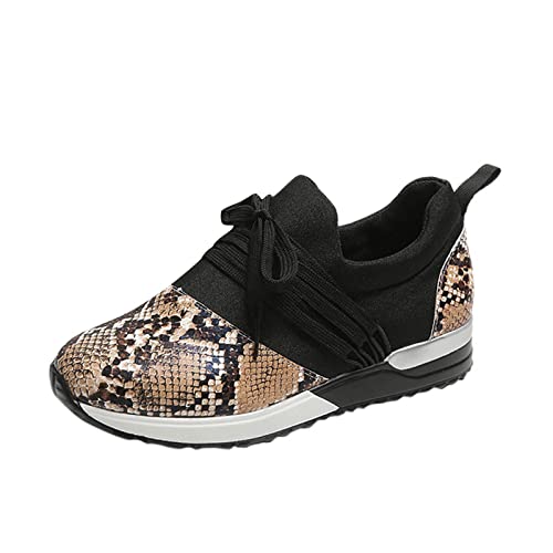 Sneaker Damen Sommer Stoff Farbe Sneakers für Frauen lässige Schnürung, Schlange lässige Schuhe für Frauen N Schuhe Damen von Sunnyuk