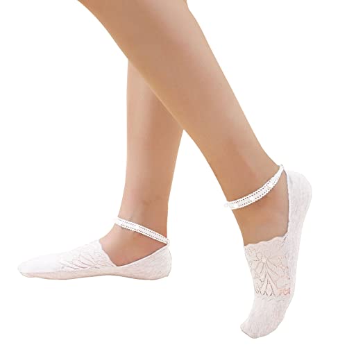 Socken Damen 39-42 Schwarz Weiß Perlenspitze Socken Knöchelsocken Niedlich Mesh Transparent Ultra Dünn Durchsichtig Lace Liner Socken Für Frauen Mädchen Damen No-Show-Socken von Sunnyuk