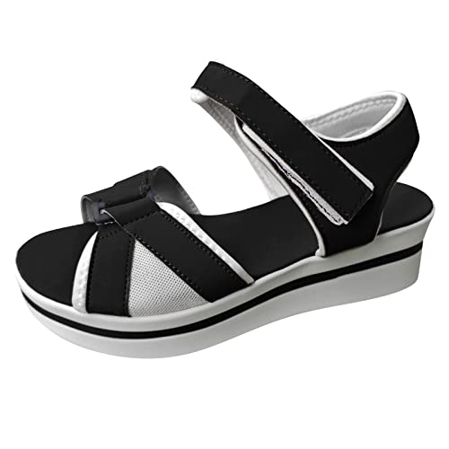 Sommer Damen Sandalen Mesh Casual Weiß Dicke Sohlen Schnürsandalen Offene Zehen Strandschuhe Monk Schuhe Damen von Sunnyuk