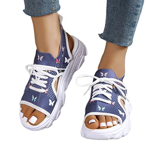 Sommer Damen Sandalen Mesh Casual Weiß Dicke Sohlen Schnürsandalen Offene Zehen Strandschuhe Monk Schuhe Damen Sommer Damen Sandalen Mesh Casual Weiß Dicke Sohlen Schnürsandalen Offene Zehen Strandschuhe Monk Schuhe Damen von Sunnyuk