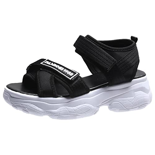 Sommer Damen Sandalen Mesh Casual Weiß Dicke Sohlen Schnürsandalen Offene Zehen Strandschuhe Monk Schuhe Damen von Sunnyuk