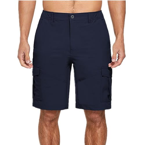 Sunnyuk Cargo Shorts Herren Sommer Cargo Arbeitshose Bermuda Straight Herren-Shorts Baggy Sports Sporthose Männer mit Gummizug und Taschen Herren Kurze Hose Casual Trekkinghose Outdoor Fitness von Sunnyuk