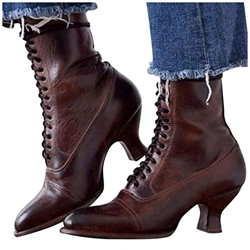 Sunnyuk Cowboy Stiefeletten Damen Beige Retro Boots Keilstiefeletten Sockenstiefel Kurzschaft Stiefel Blau Outdoor Flache Absätze Schlupfstiefel Winter Wasserfest Walkingschuhe Stiefel von Sunnyuk