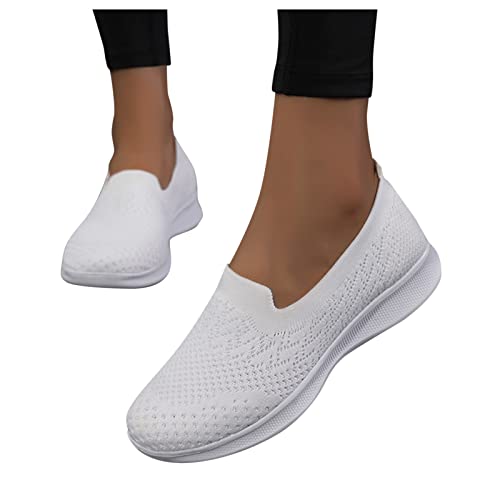 Sunnyuk Damen Sneaker Weiss Laufschuhe Sportschuhe Sale Leicht Weiche Schuhe Elegant Und Bequem Schick Bunte Sommerschuhe Wasserdicht Trekkingschuhe Freizeitschuhe Walkingschuhe von Sunnyuk