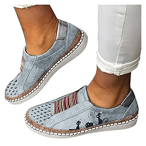 Sunnyuk Freizeitschuhe Damen Stoff Leicht Flache Schuhe Atmungsaktive Stoffschuhe Elegante Frauen Schnürhalbschuhe Laufschuhe Sommer Herbst Outdoor Walkingschuhe Laufschuhe Halbschuhe von Sunnyuk