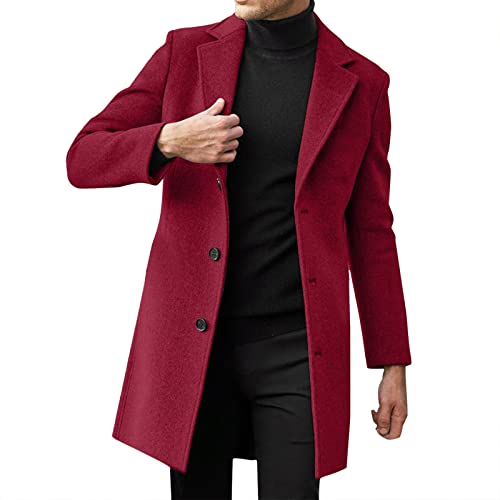 Sunnyuk Herren Mantel Kurz Slim Fit, Mantel Herren Lange Jacke Slim Fit Casual Wollmantel Wintermantel Kerbkragen mit Knopfleiste Trenchcoat Herrenmantel Winter Warme Oberbekleidung Schwarz Einreiher Sunnyuk Herren Mantel Kurz Slim Fit, Mantel Herren Lange Jacke Slim Fit Casual Wollmantel Wintermantel Kerbkragen mit Knopfleiste Trenchcoat Herrenmantel Winter Warme Oberbekleidung Schwarz Einreiher von Sunnyuk