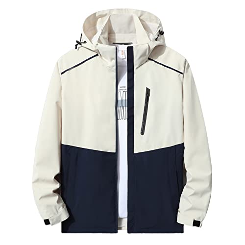Sunnyuk Herren Regenjacke Leicht Winddicht Regenponcho Fahrradjacke Übergangsjacke Sportlich Große Größen Windjacke Wandernjacke Jacken Leichte Wasserdicht Sommerjacke Windbreaker Regenanzug von Sunnyuk
