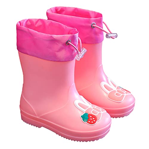 Sunnyuk Kinder Gummistiefel Unisex Kinder -Regenstiefel Naturgummi Gummistiefeletten Jungen Mädchen Regenschuhe Wasserdicht Kurze Rain Boot Thermo Schneestiefel mit Punkt-Muster von Sunnyuk