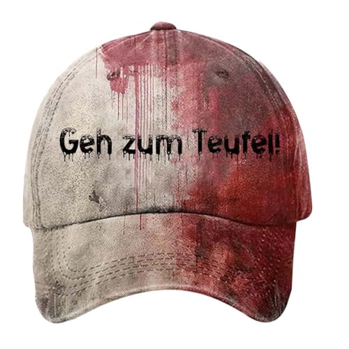 Sunnyuk Problem Gelöst Basecap Herren Halloween Baseballkappe Damen mit Blutspritzer Printed Blood Baseball Cap Verstellbar Baumwolle Kappe Horror Blutige Unisex Sport Cap für Indoor und Außenbereich von Sunnyuk