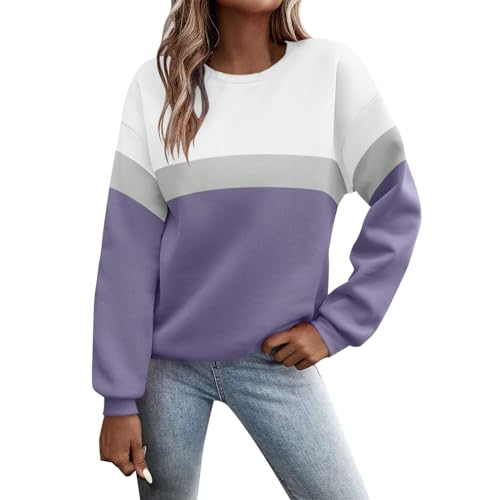 Sunnyuk Pullover Damen Herbst Sale Sweatshirt Ohne Kapuze Briefe Drucken Langarm Rundhals Pulli Winter Frauen Buchstaben Druck Locker Casual Oberteil Sport Streetwear Bluse Tops Kleidung Damen von Sunnyuk