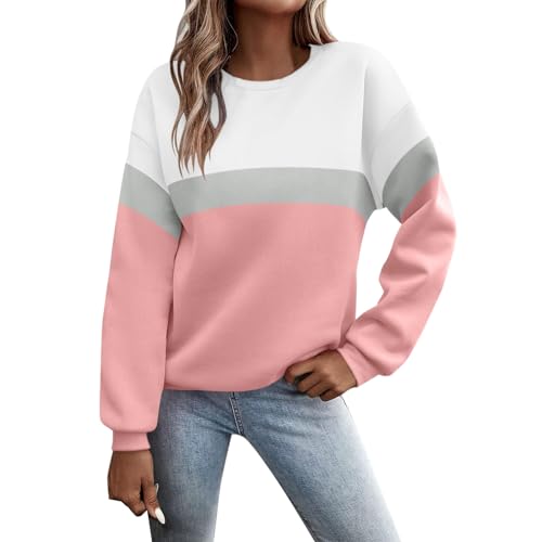 Sunnyuk Pullover Damen Herbst Sale Sweatshirt Ohne Kapuze Briefe Drucken Langarm Rundhals Pulli Winter Frauen Buchstaben Druck Locker Casual Oberteil Sport Streetwear Bluse Tops Kleidung Damen von Sunnyuk