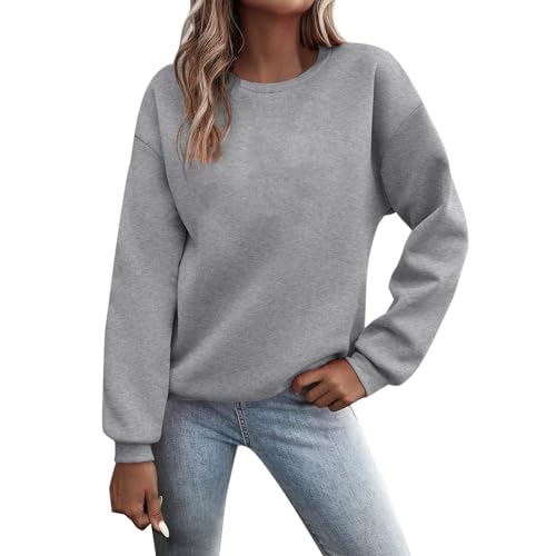 Sunnyuk Pullover Damen Herbst Sale Sweatshirt Ohne Kapuze Briefe Drucken Langarm Rundhals Pulli Winter Frauen Buchstaben Druck Locker Casual Oberteil Sport Streetwear Bluse Tops Kleidung Damen von Sunnyuk