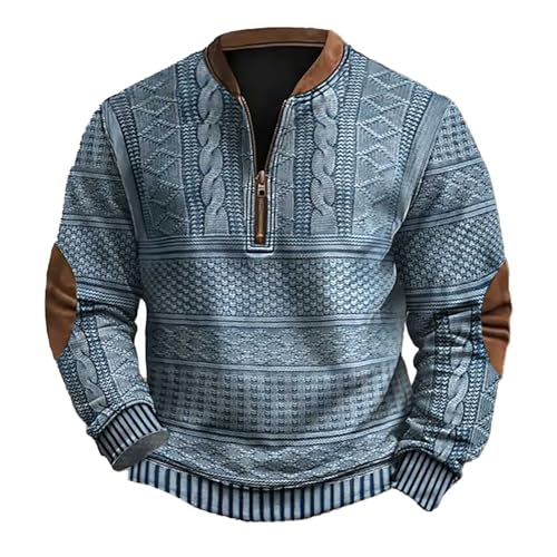 Sunnyuk Pullover für Herren Schwarz, Zip Pullover Herren Vintage Warm Half Arbeitspullover Stehkragen Winter Winterpullover Strickpullover mit Reißverschluss Business Sweater Fleecepullover Sport von Sunnyuk