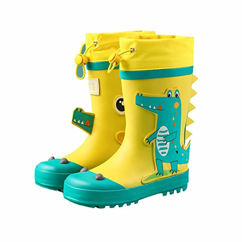 Sunnyuk Regenstiefel Kinder Lederstiefel 36 Klassische Dinosaurier Regenstiefel PVC Gummi Wasserschuhe wasserdichte Regenstiefel Baby Cartoon Schuhe Kinder Gummistiefel mit Innenfutter von Sunnyuk