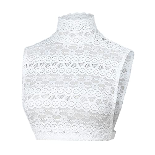 Sunnyuk Rollkragen Einsatz Damen Große Größen Falscher Kragen Krageneinsatz Fake Collar Frauen Fake Kragen Blusenkragen Einsatz Spitze Rollkragen Einsatz für Formelle Kleidung Blusen Pullover von Sunnyuk