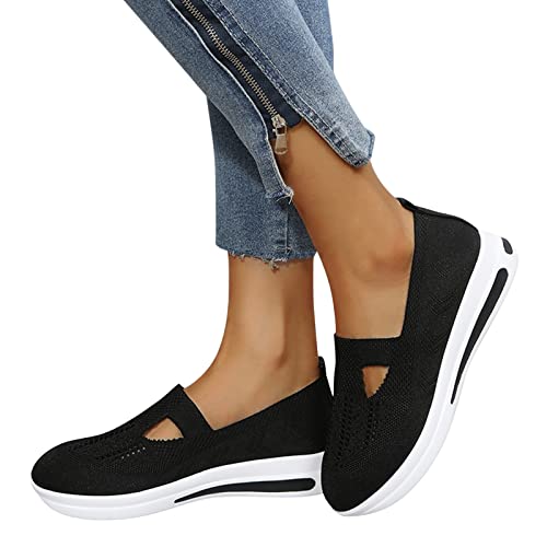 Sunnyuk Schwarze Turnschuhe Damen 41 Damen Laufschuhe Sommer-Frühling Schuhe Straßenlaufschuhe Freizeitschuhe Atmungsaktive leicht Bequem Party Schuhe von Sunnyuk