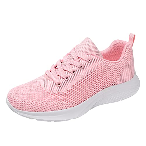 Sunnyuk Sneaker Damen Sommer Weiss Freizeit Damen Schnürschuhe mit weicher Sohle Bequeme Schuhe Outdoor Mesh Schuhe Runing Mode Sport Atmungsaktive Turnschuhe Schuhe Damen Gr. 39 von Sunnyuk