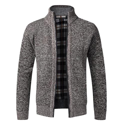 Sunnyuk Strickjacke Herren Slim Fit, Sweatjacke Herren Ohne Kapuze mit Reissverschluss Sportjacke Jacke Klassisch Stehkragen Trainingsjacke Strickjacke mit Taschen Übergangsjacke Freizeitjacke von Sunnyuk