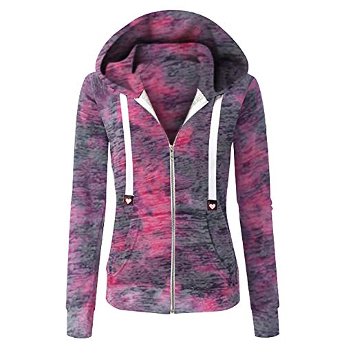 Sunnyuk Sweatjacke Damen mit Kapuze Jacke Zipper Hoodie Oversize Reißverschluss Übergangsjacke Herbst Winter Pullover Damen-Jacken Schwarz Winterjacke Kapuzenpullover Outdoorjacke Sportjacke von Sunnyuk