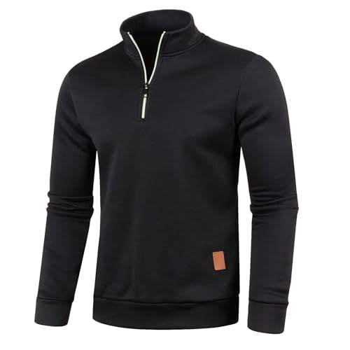 Sunnyuk Sweatshirt Herren Ohne Kapuze, Half Zip Pullover Herren Schwarz Winter Arbeitspullover Sweatshirt Herren Ohne Kapuze Oversize Sport Sweater Langarm Warm Winterpullover Pulli 4XL Sunnyuk Sweatshirt Herren Ohne Kapuze, Half Zip Pullover Herren Schwarz Winter Arbeitspullover Sweatshirt Herren Ohne Kapuze Oversize Sport Sweater Langarm Warm Winterpullover Pulli 4XL von Sunnyuk