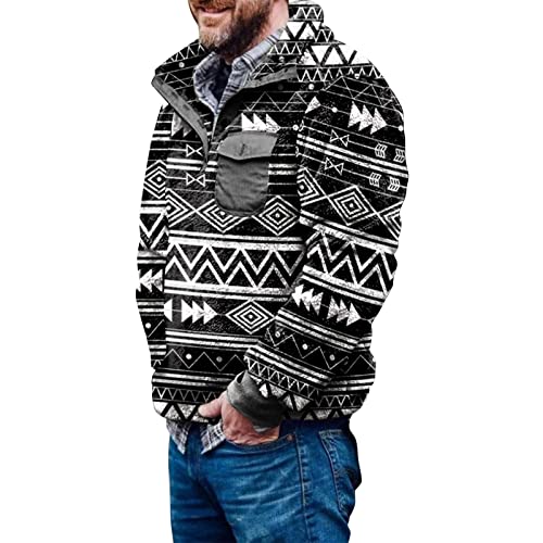 Sunnyuk Sweatshirt mit Teddyfutter Herren Warme Teddy Fleece Pullover Winter Männer Weich Fuzzy Oberteile Plüsch Stehkragen Longsleeve Sweater mit Ausschnitt Reißverschluss Wollpullover von Sunnyuk