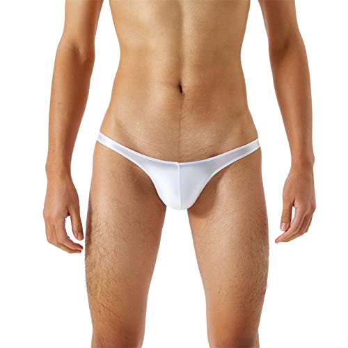 Sunnyuk Tanga Herren Herrenstrings Modische String Slip Hochwertig String Transparent Dessous Erotisch Persönlichkeit, Thong Offener String Tanga Mode Weiß Mini Briefs Party von Sunnyuk