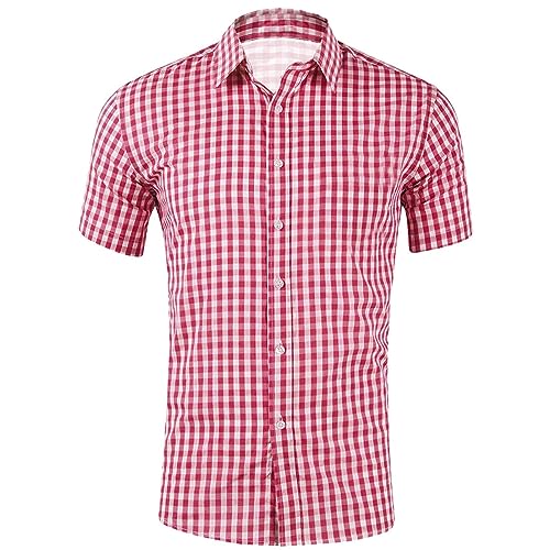 Sunnyuk Trachtenhemd Herren Kurzarm Kariertes Oktoberfest Hemd - Herrenhemden Slim Fit Grün Trachten Hemd Button Up Kent-Kragen Karohemd Freizeithemd Festival Casual Oktoberfest Herren Outfit Sunnyuk Trachtenhemd Herren Kurzarm Kariertes Oktoberfest Hemd - Herrenhemden Slim Fit Grün Trachten Hemd Button Up Kent-Kragen Karohemd Freizeithemd Festival Casual Oktoberfest Herren Outfit von Sunnyuk