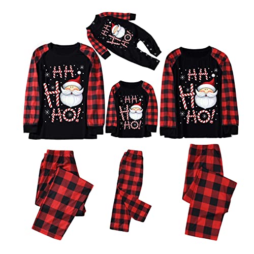 Sunnyuk Weihnachten Schlafanzüge für Familie, Matching Weihnachts Pyjamas Set für Family, Weihnachten Pjs Set für Erwachsene Kinder, Schlafshirt Oberteil mit Hirsch Aufdurck Hose Hausanzug Sleepwear von Sunnyuk