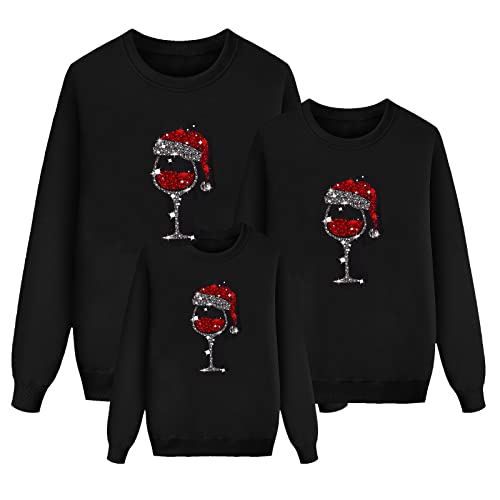 Sunnyuk Weihnachtspullover Familie Set Pullover Ugly Sweatshirt Pulli Familien Outfit Set Rentier Muster Bluse Top Weihnachtspullis Xmas Pulli Herren Damen Kinder Junge Mädchen Pärchen Winterpullover von Sunnyuk