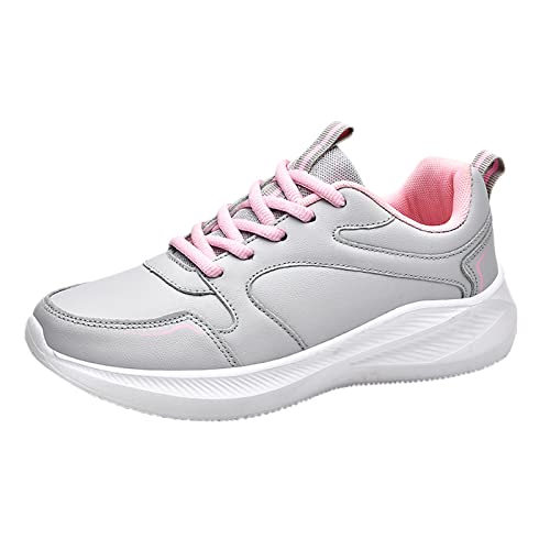 Sunnyuk Weiss Sneaker Damen Leder Laufschuhe Sportschuhe Sale Atmungsaktiv Bequeme Schuhe Sommer Elegant Schick Bunte Fitnessschuhe Wasserdicht Halbschuhe Freizeitschuhe Walkingschuhe von Sunnyuk