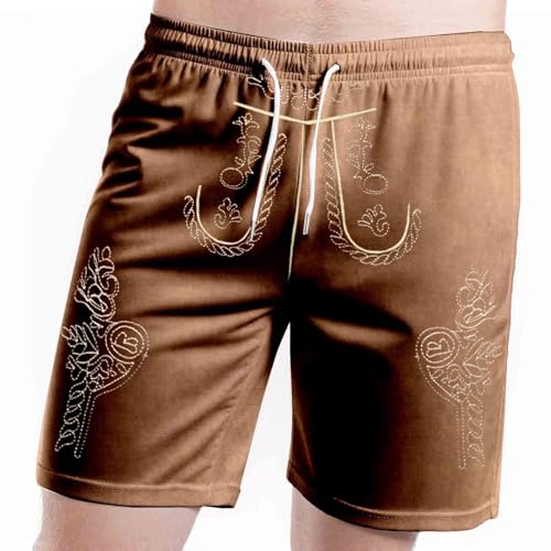 Sunnyuk badehose herren rot, Trachten Badehose Herren Lederhosenoptik Oktoberfest Hose Trachtenhose Kurz Lustig Tracht Lederhose Jogginghose mit Kordelzug Shorts Männer Trachtenbadehose Badeshorts von Sunnyuk