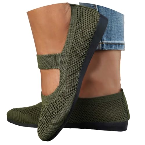 Sunnyuk ballerinas damen elegant weiß, Ballerinas Damen Elegant Sportlich Balerinaschuhe Sommerschuhe Mittelalter Weite H Ballerina Schuhe Flache Bequem Trachtenschuhe Riemchenballerina Mädchen von Sunnyuk